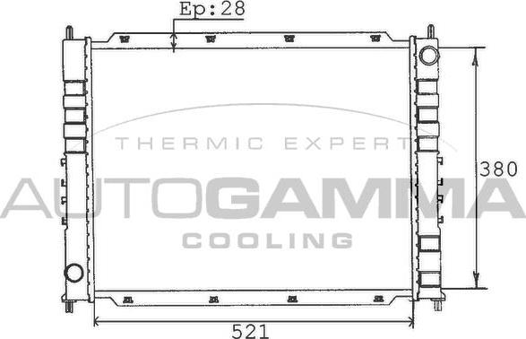 Autogamma 100422 - Radiator, engine cooling autospares.lv