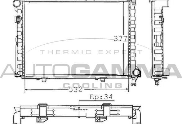 Autogamma 100546 - Radiator, engine cooling autospares.lv