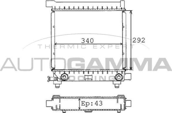 Autogamma 100513 - Radiator, engine cooling autospares.lv