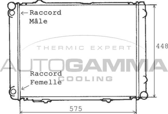 Autogamma 100525 - Radiator, engine cooling autospares.lv