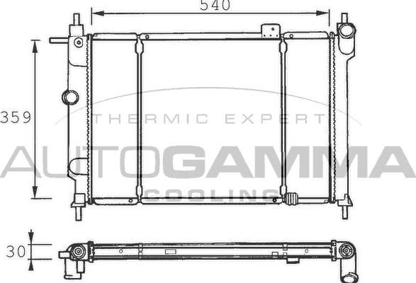 Autogamma 100668 - Radiator, engine cooling autospares.lv