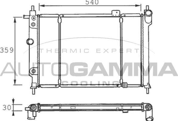 Autogamma 100667 - Radiator, engine cooling autospares.lv