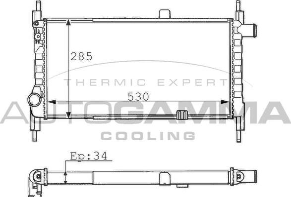 Autogamma 100686 - Radiator, engine cooling autospares.lv