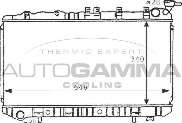 Autogamma 100633 - Radiator, engine cooling autospares.lv