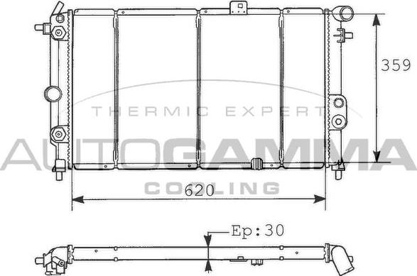 Autogamma 100671 - Radiator, engine cooling autospares.lv