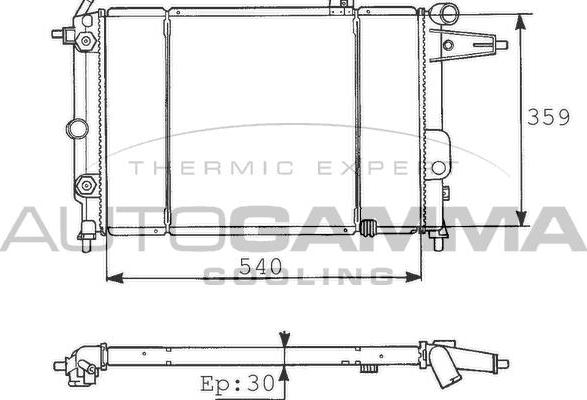 Autogamma 100672 - Radiator, engine cooling autospares.lv