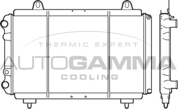 Autogamma 100035 - Radiator, engine cooling autospares.lv