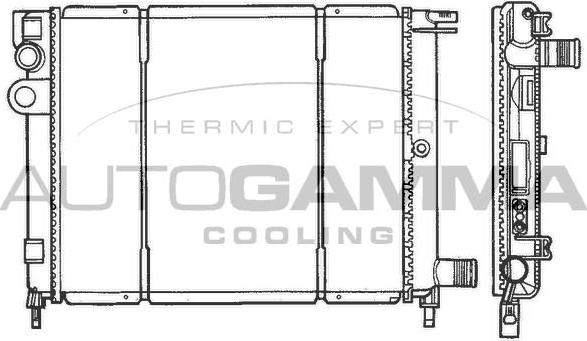 Autogamma 100154 - Radiator, engine cooling autospares.lv