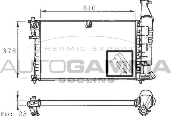 Autogamma 100156 - Radiator, engine cooling autospares.lv