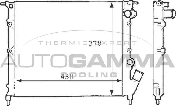 Autogamma 100893 - Radiator, engine cooling autospares.lv