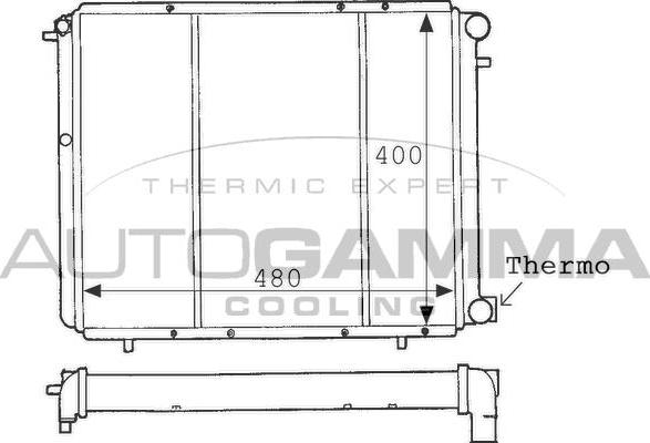 Autogamma 100855 - Radiator, engine cooling autospares.lv