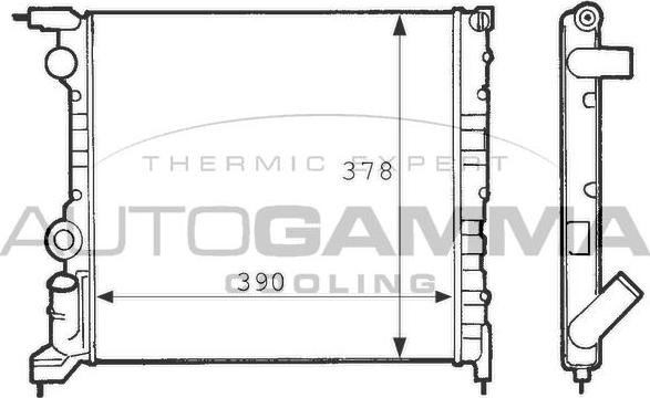 Autogamma 100850 - Radiator, engine cooling autospares.lv