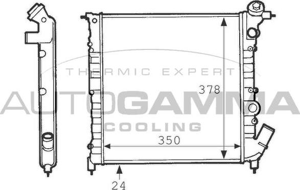 Autogamma 100882 - Radiator, engine cooling autospares.lv