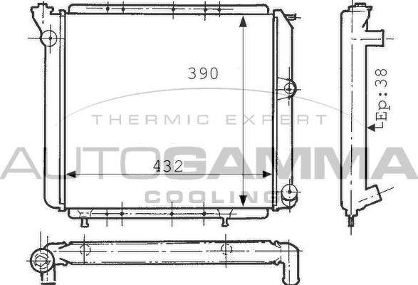 Autogamma 100832 - Radiator, engine cooling autospares.lv