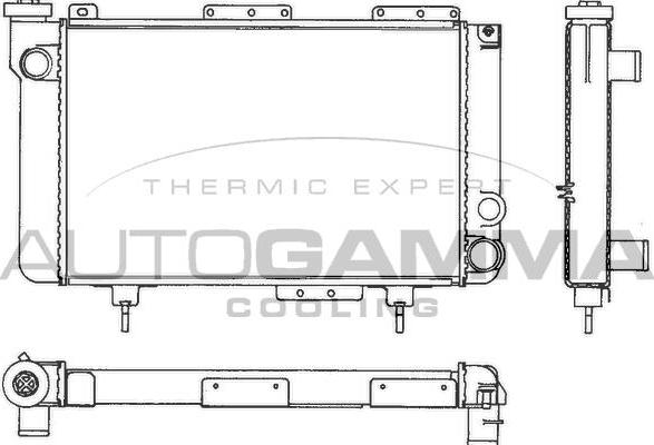 Autogamma 100820 - Radiator, engine cooling autospares.lv