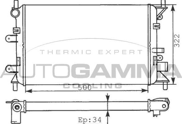 Autogamma 100346 - Radiator, engine cooling autospares.lv