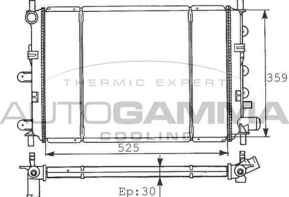 Autogamma 100347 - Radiator, engine cooling autospares.lv