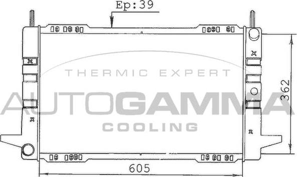 Autogamma 100365 - Radiator, engine cooling autospares.lv