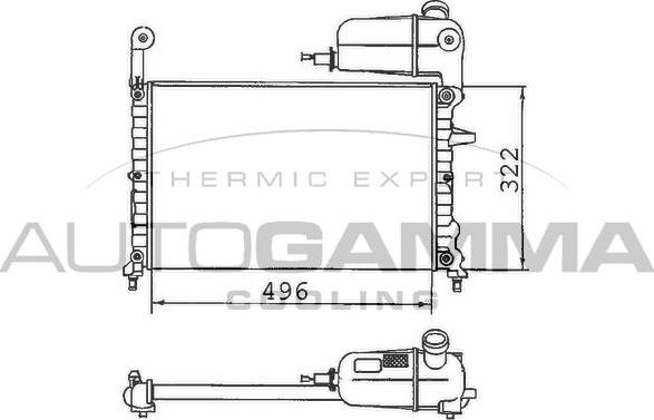 Autogamma 100308 - Radiator, engine cooling autospares.lv