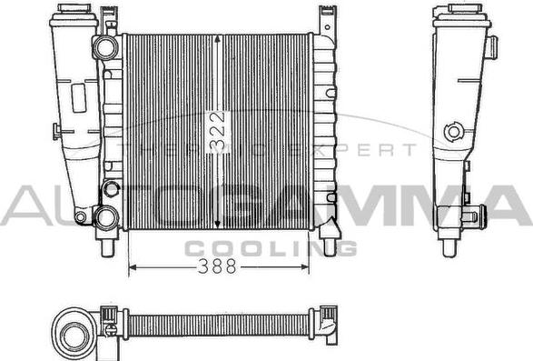 Autogamma 100315 - Radiator, engine cooling autospares.lv