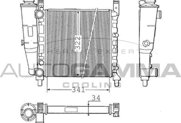 Autogamma 100312 - Radiator, engine cooling autospares.lv