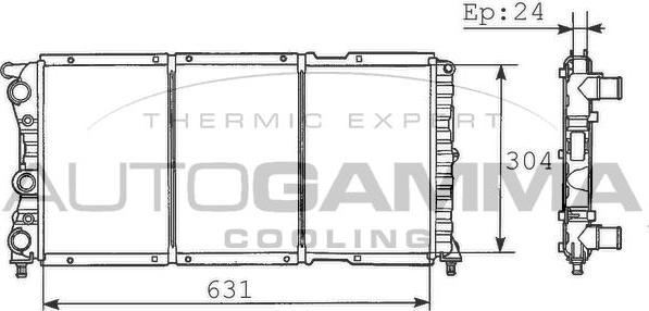 Autogamma 100295 - Radiator, engine cooling autospares.lv