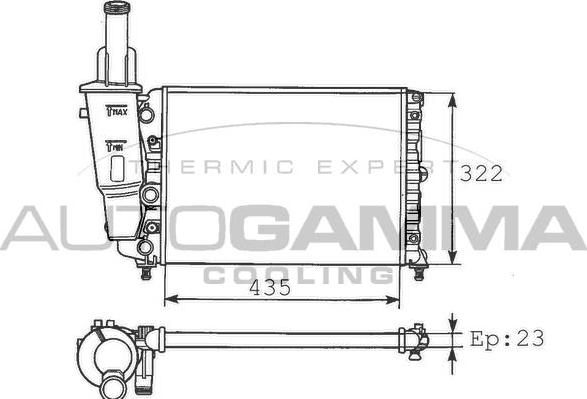 Autogamma 100291 - Radiator, engine cooling autospares.lv