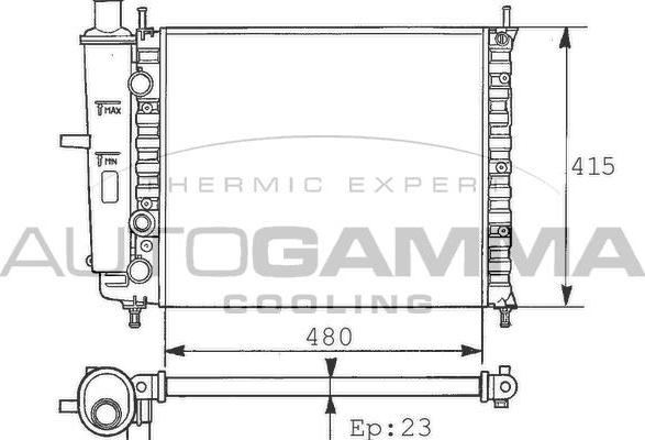 Autogamma 100258 - Radiator, engine cooling autospares.lv