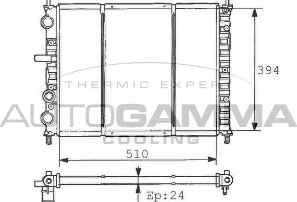 Autogamma 100261 - Radiator, engine cooling autospares.lv