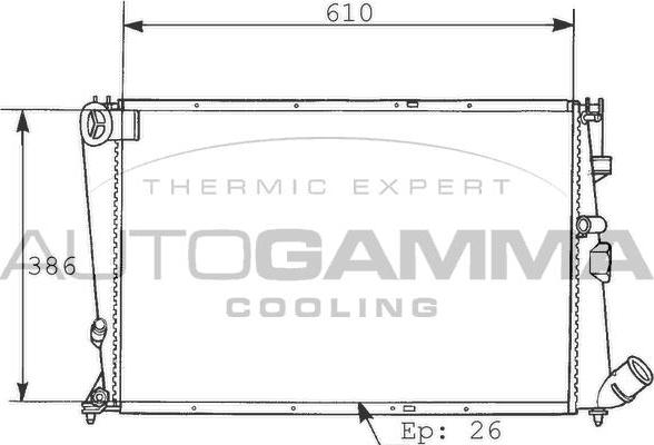 Autogamma 100209 - Radiator, engine cooling autospares.lv