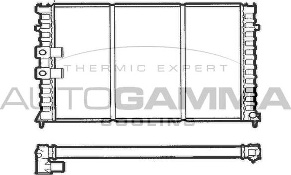 Autogamma 100206 - Radiator, engine cooling autospares.lv