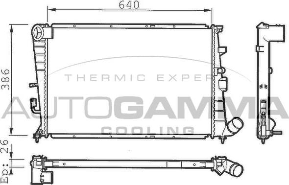 Autogamma 100218 - Radiator, engine cooling autospares.lv