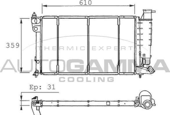 Autogamma 100235 - Radiator, engine cooling autospares.lv