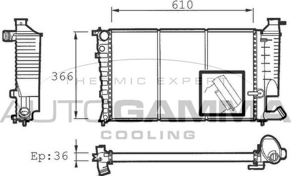 Autogamma 100230 - Radiator, engine cooling autospares.lv