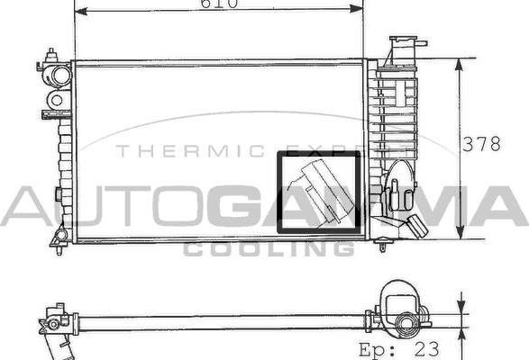 Autogamma 100233 - Radiator, engine cooling autospares.lv