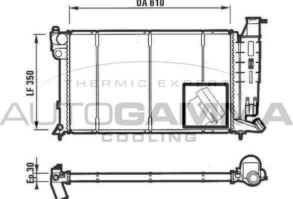 Autogamma 100229 - Radiator, engine cooling autospares.lv