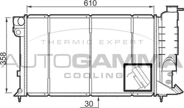 Autogamma 100228 - Radiator, engine cooling autospares.lv