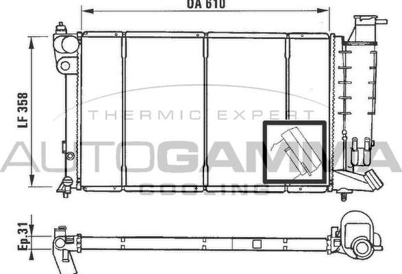 Autogamma 100227 - Radiator, engine cooling autospares.lv