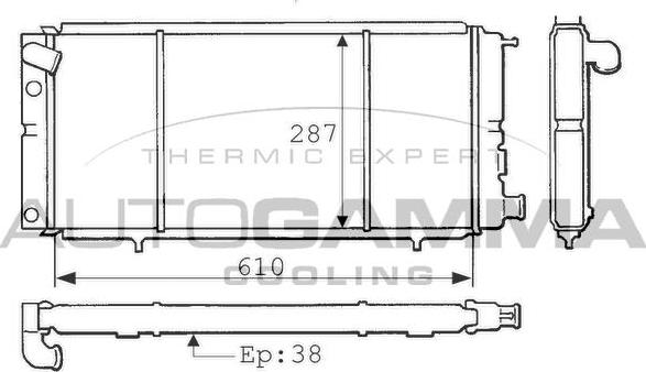 Autogamma 100744 - Radiator, engine cooling autospares.lv