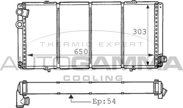 Autogamma 100745 - Radiator, engine cooling autospares.lv