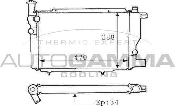 Autogamma 100741 - Radiator, engine cooling autospares.lv