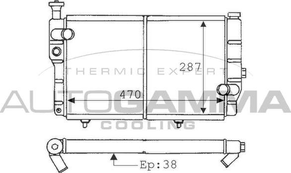 Autogamma 100742 - Radiator, engine cooling autospares.lv