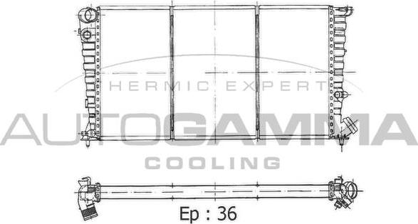 Autogamma 100757 - Radiator, engine cooling autospares.lv