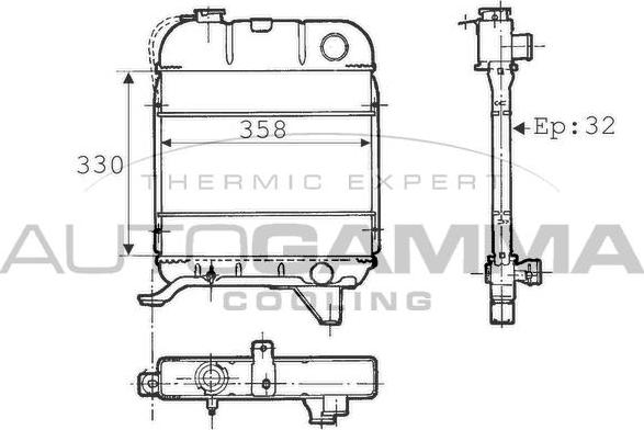 Autogamma 100762 - Radiator, engine cooling autospares.lv