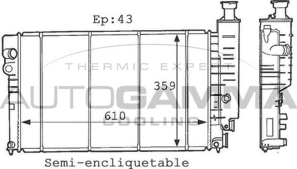 Autogamma 100767 - Radiator, engine cooling autospares.lv