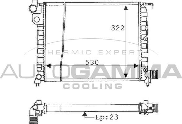 Autogamma 100736 - Radiator, engine cooling autospares.lv