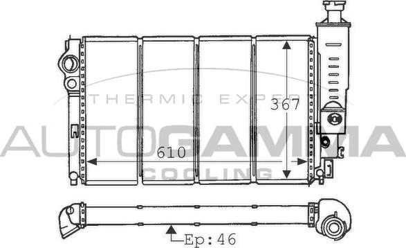 Autogamma 100775 - Radiator, engine cooling autospares.lv