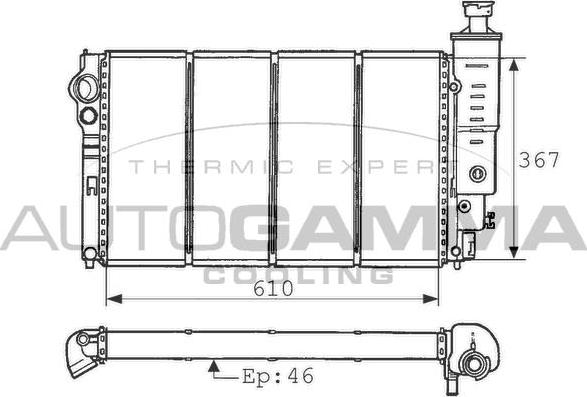 Autogamma 100773 - Radiator, engine cooling autospares.lv