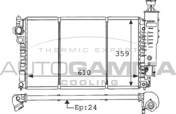 Autogamma 100772 - Radiator, engine cooling autospares.lv