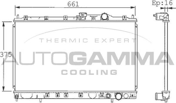 Autogamma 101436 - Radiator, engine cooling autospares.lv